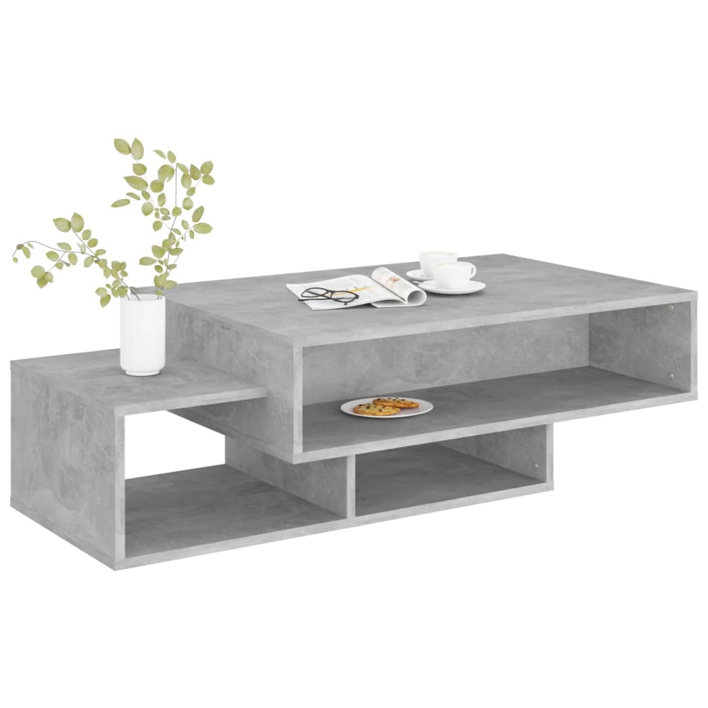 Table Basse Béton Gris 105x55x32 cm Bois D'ingénierie