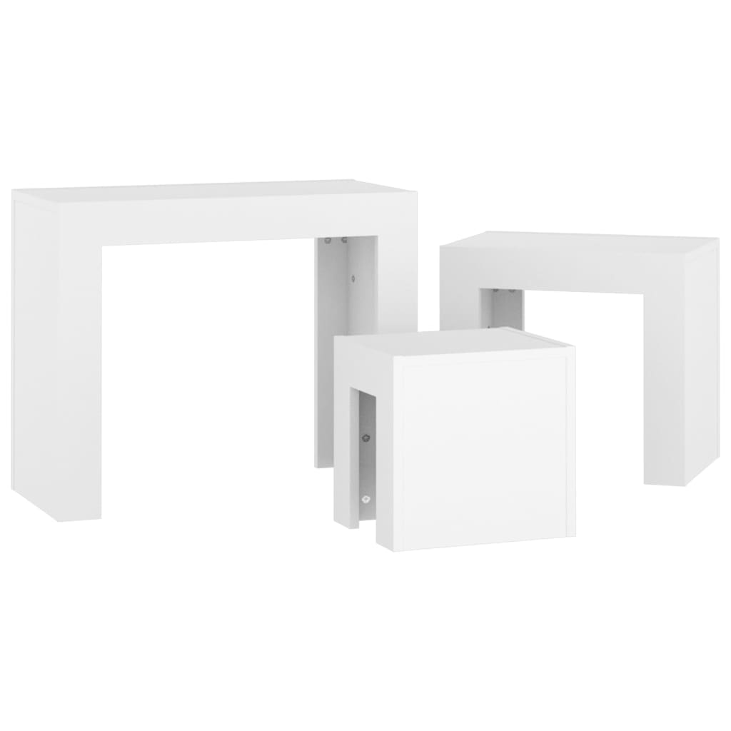 Tables Basses Gigognes 3 mcx Bois D'ingénierie Blanc