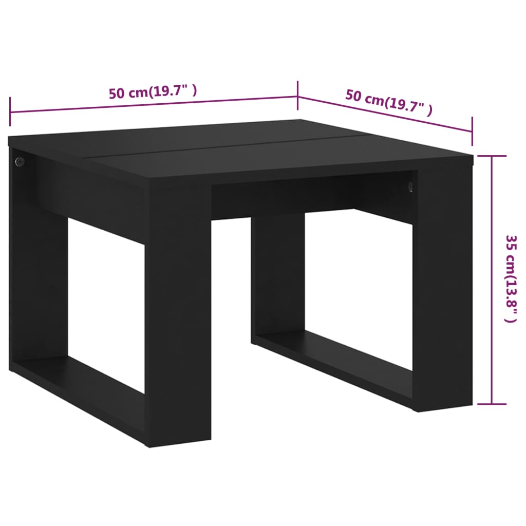 Bijzettafel Zwart 50x50x35 cm Engineered Wood