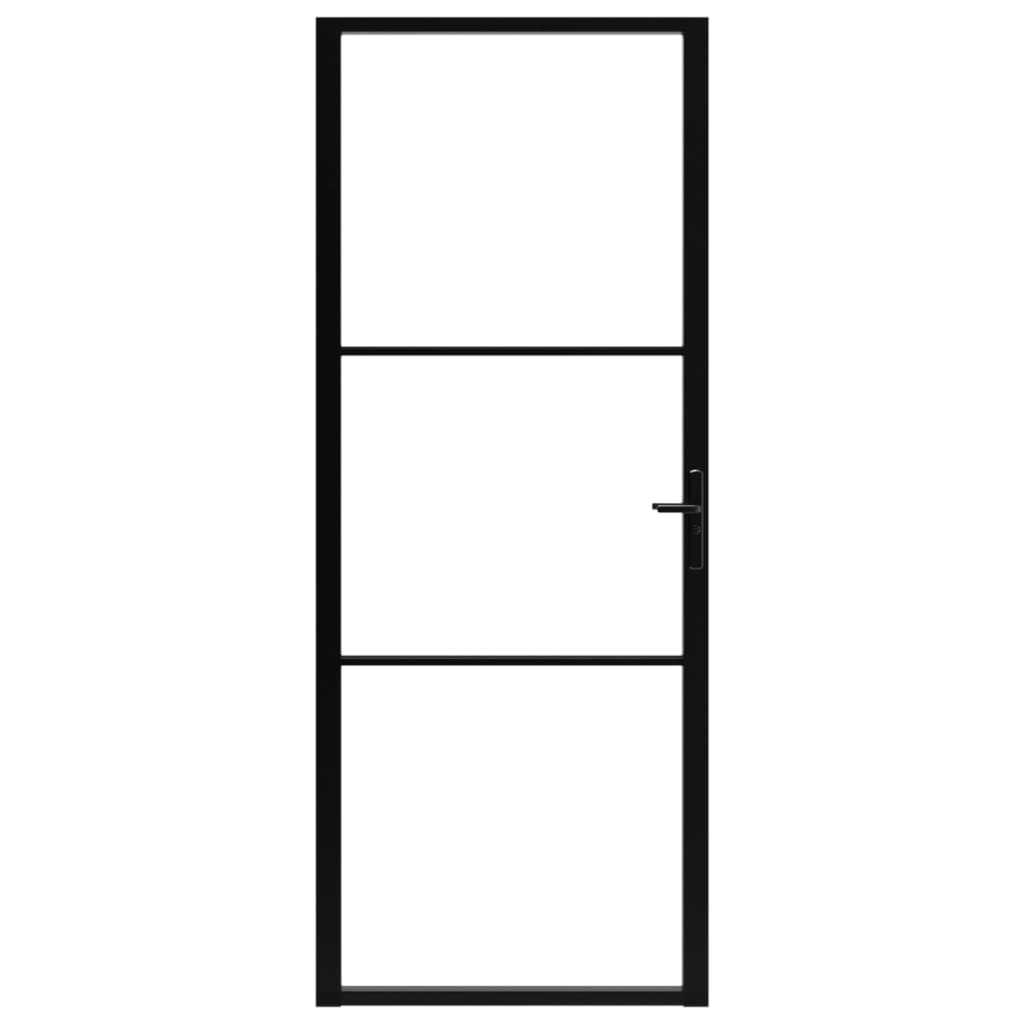 vidaXL Interior Door ESG Glass and Aluminium 83x201.5 cm Black