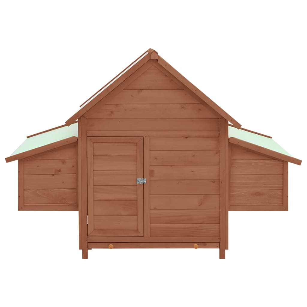 vidaXL Chicken Coop Mocha and White 152x96x110 cm Solid Firwood