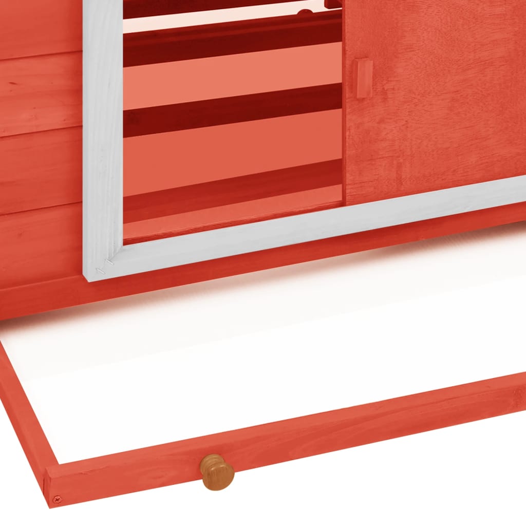 vidaXL Chicken Coop Red and White 152x96x110 cm Solid Firwood