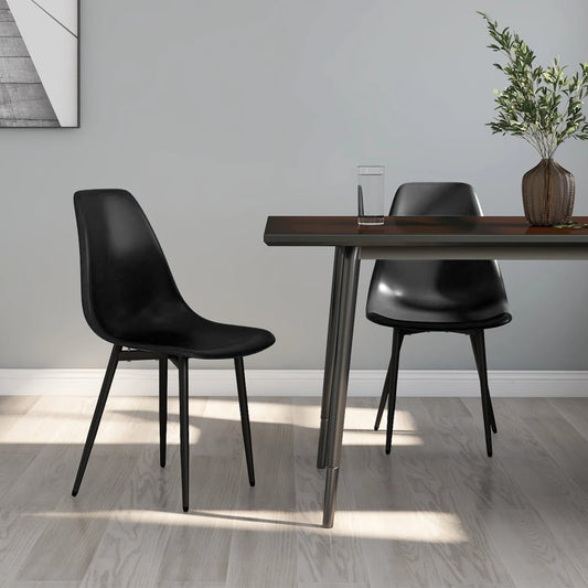 vidaXL Dining Chairs 2 pcs Black PP