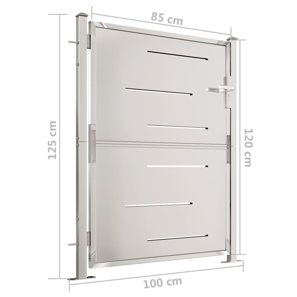 Portail de jardin 100x125 cm Inox