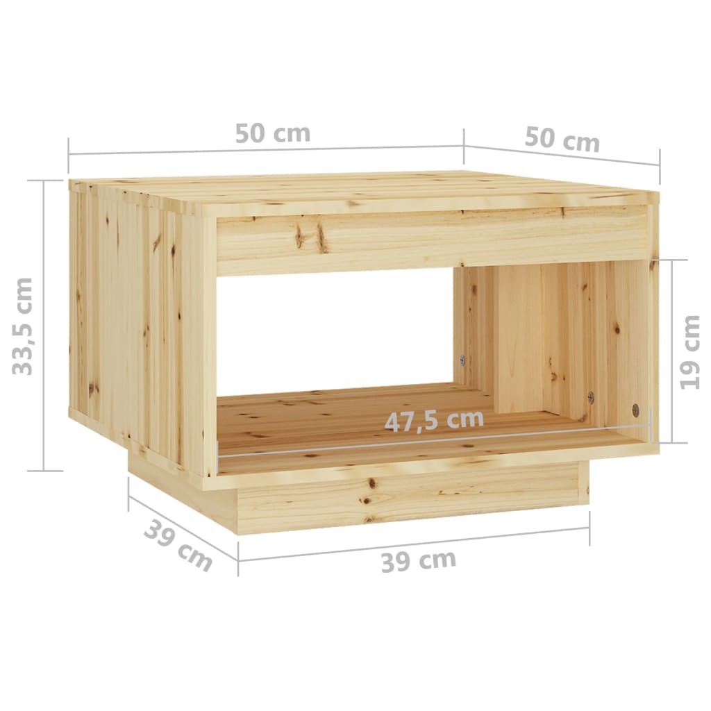 Table basse 50x50x33,5 cm Sapin massif