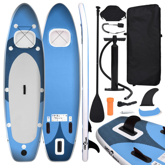 Inflatable Stand Up Paddle Board Set Sea Blue 360x81x10 cm - Upclimb Ltd