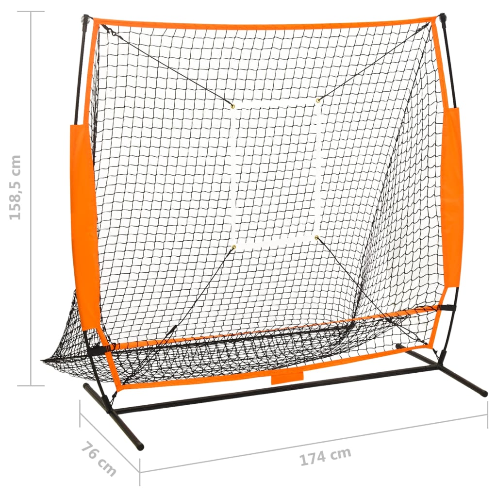 Multisport Baseball Practice Net Black 174x76x158.5 cm - Upclimb Ltd