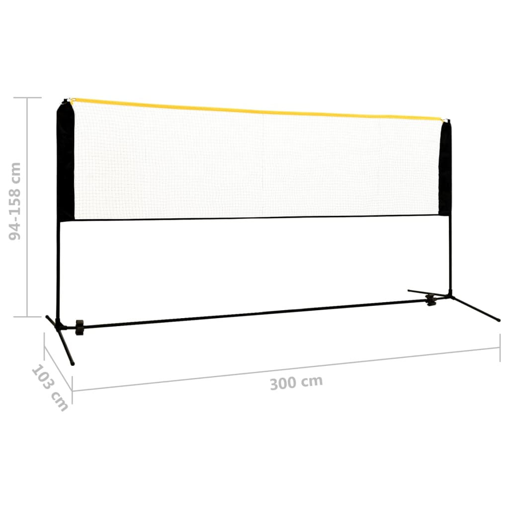 Adjustable Badminton Net 300x103x94-158 cm Metal - Upclimb Ltd