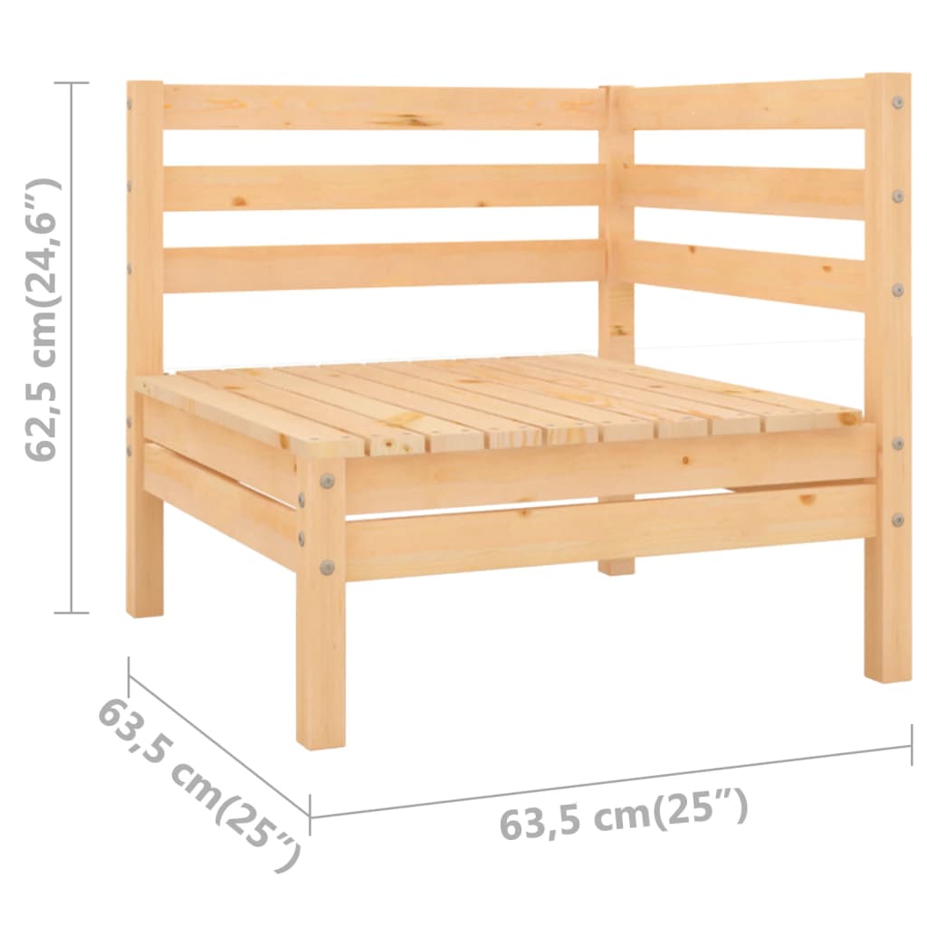 Canapé d'angle de jardin en bois massif de pin