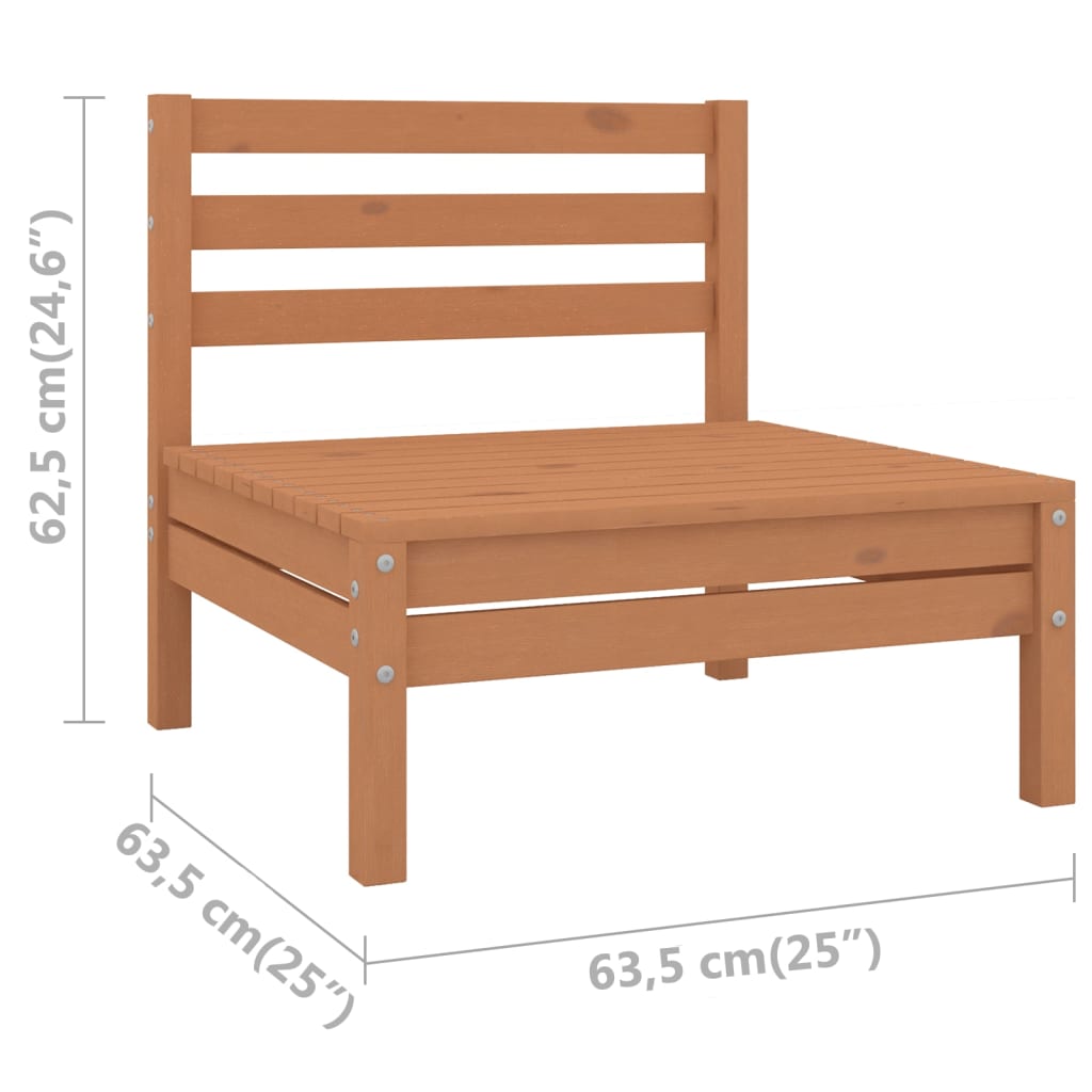 vidaXL Garden Middle Sofa Honey Brown Solid Wood Pine