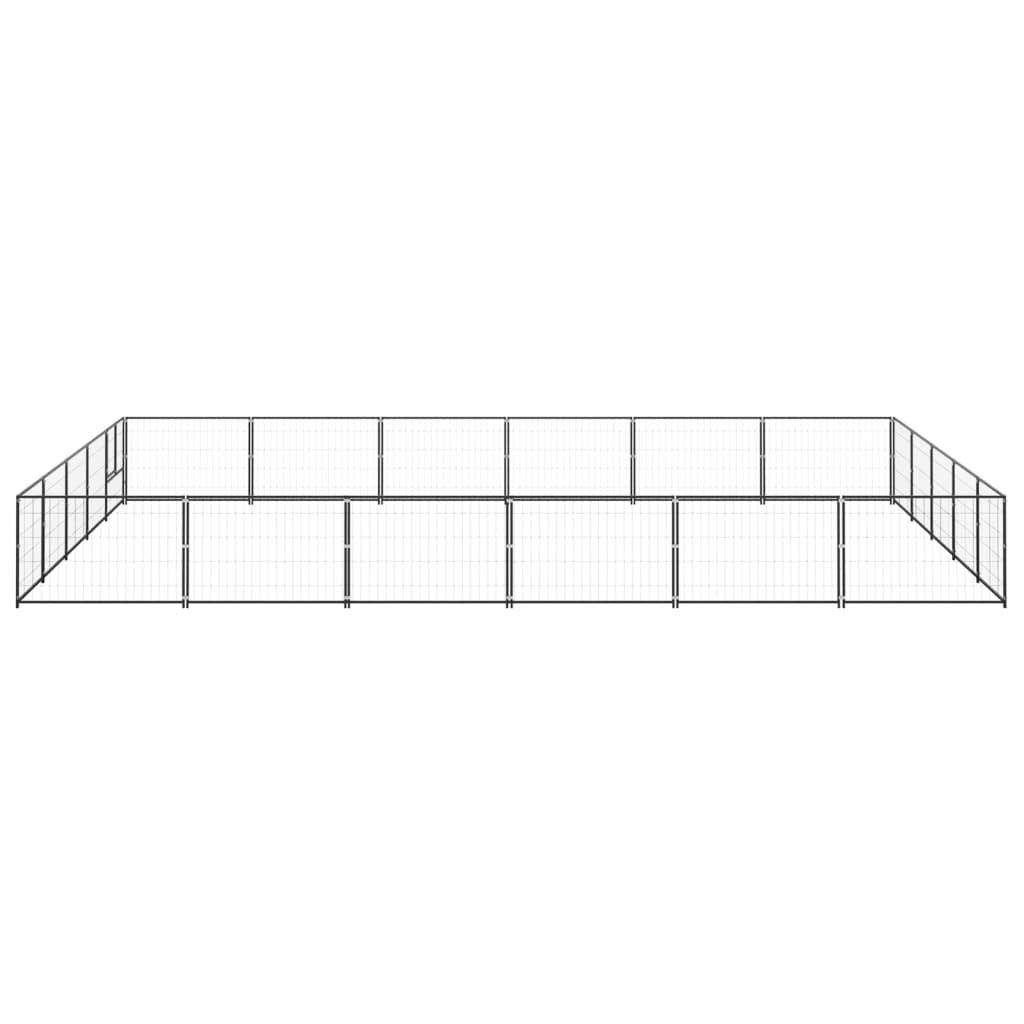 Hondenkennel Zwart 30 m² Staal