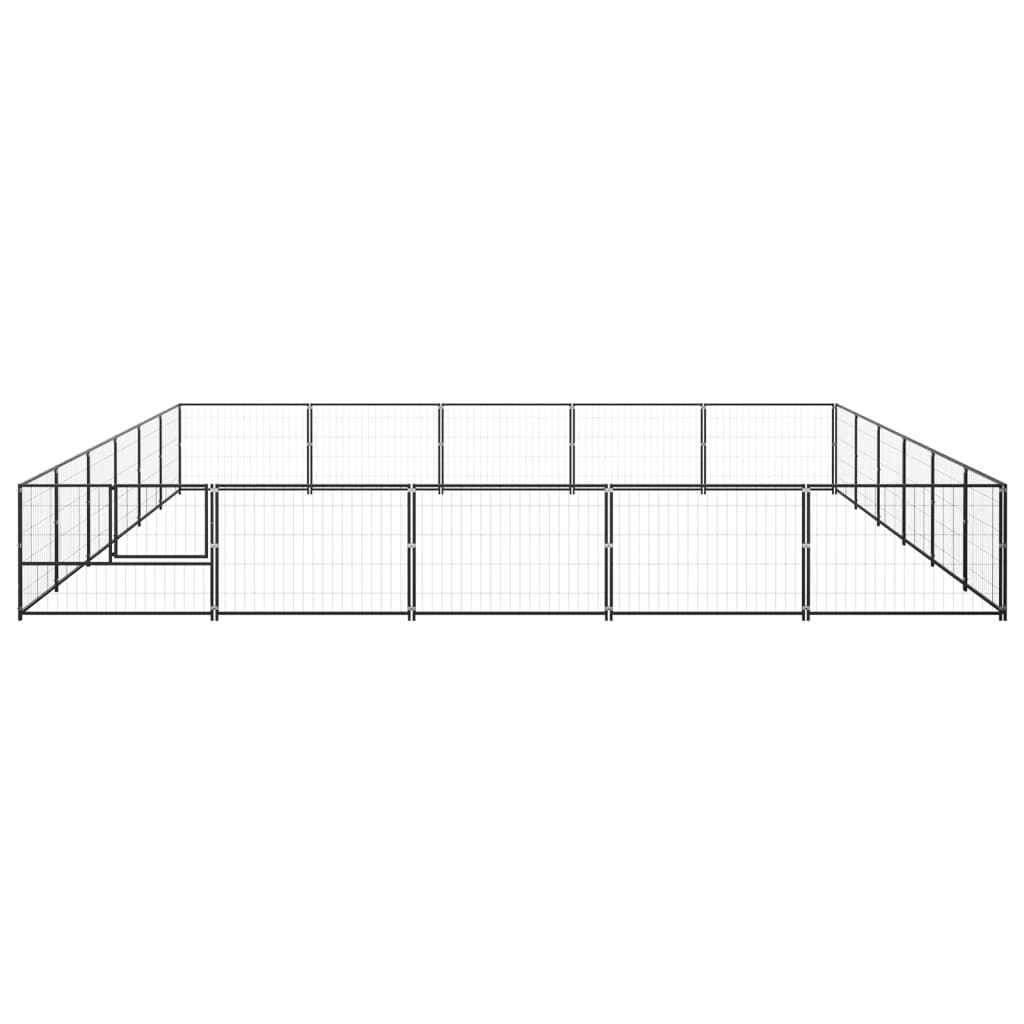 Hondenkennel Zwart 30 m² Staal