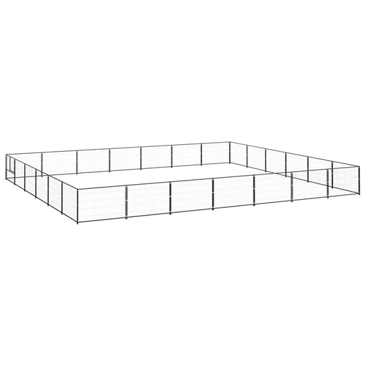 Hondenkennel Zwart 42 m² Staal