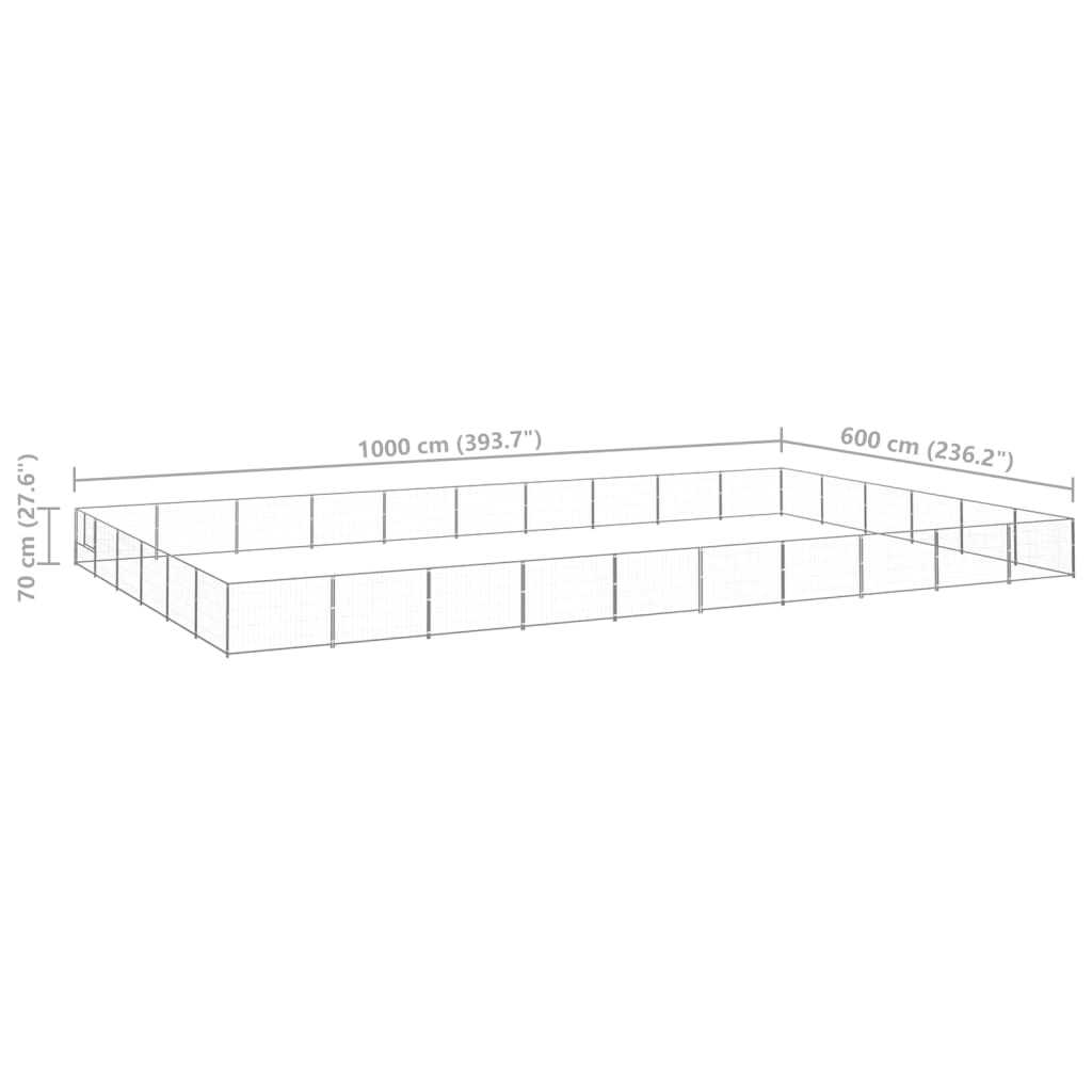 Hondenkennel Zilver 60 m² Staal