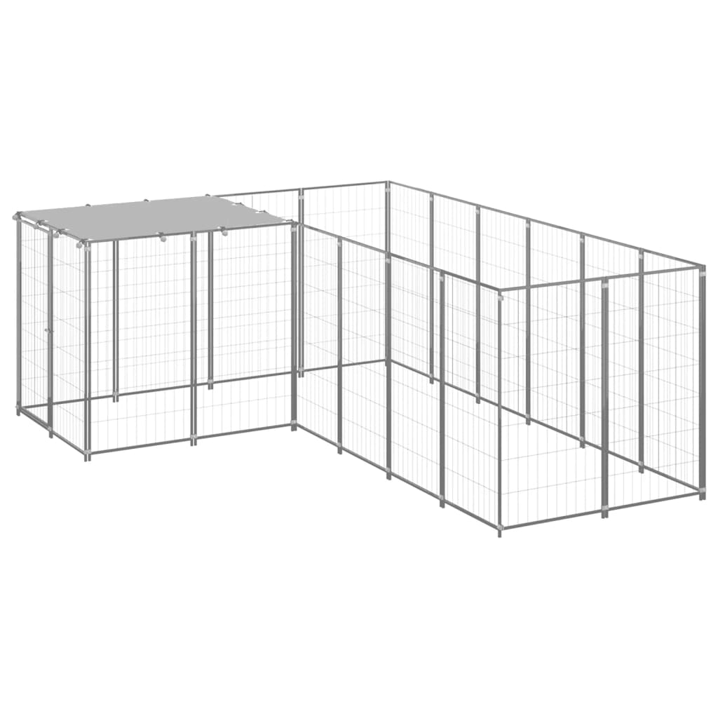 Hondenkennel Zilver 4,84 m² Staal