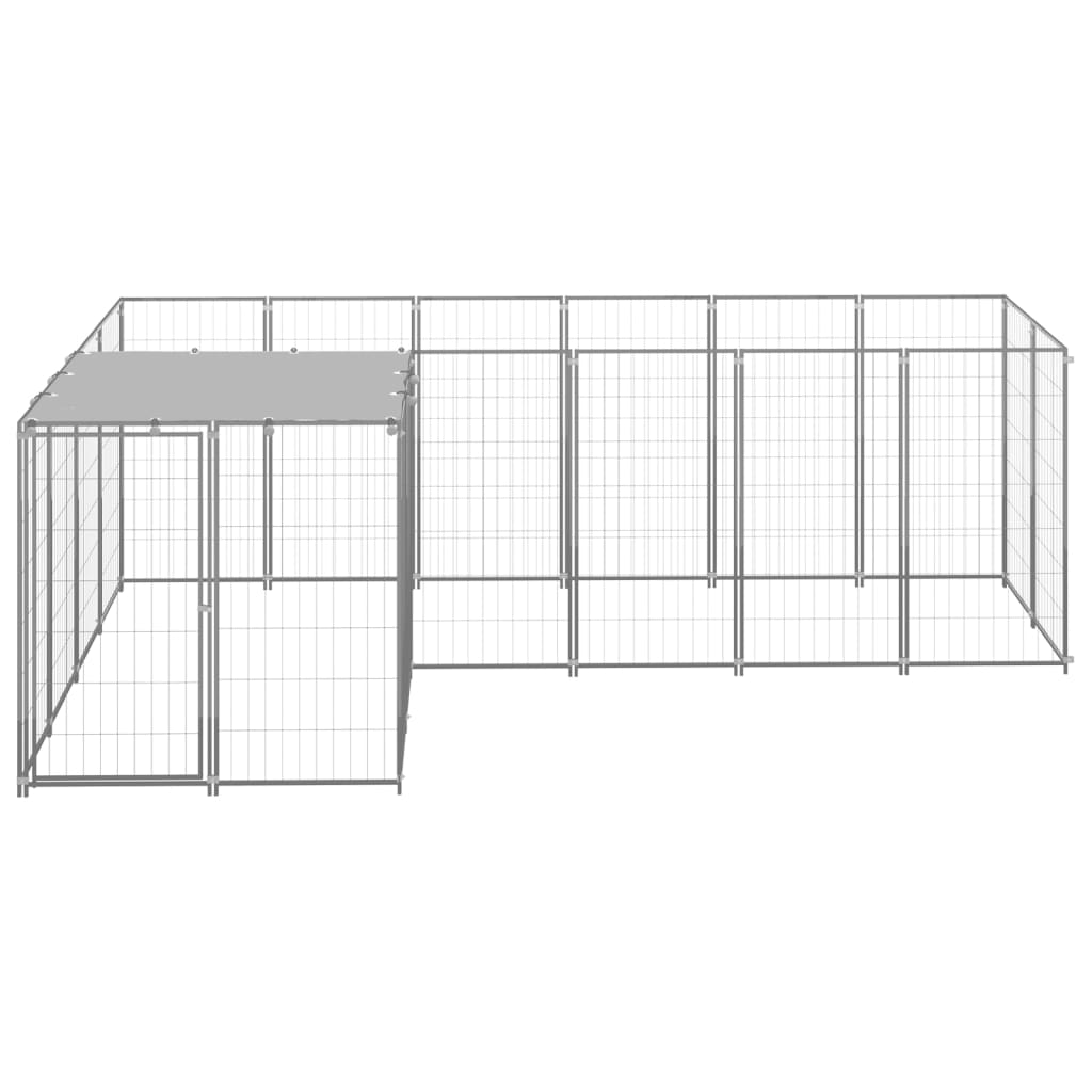 Hondenkennel Zilver 4,84 m² Staal