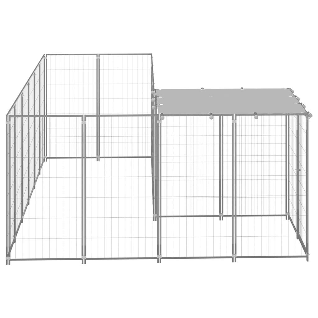 Hondenkennel Zilver 4,84 m² Staal