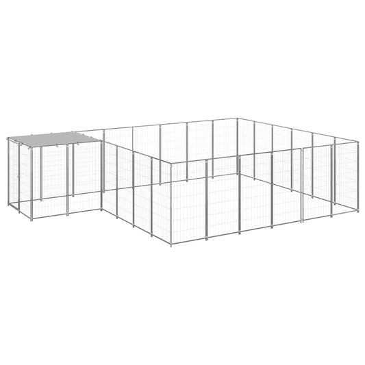 Hondenkennel Zilver 12,1 m² Staal