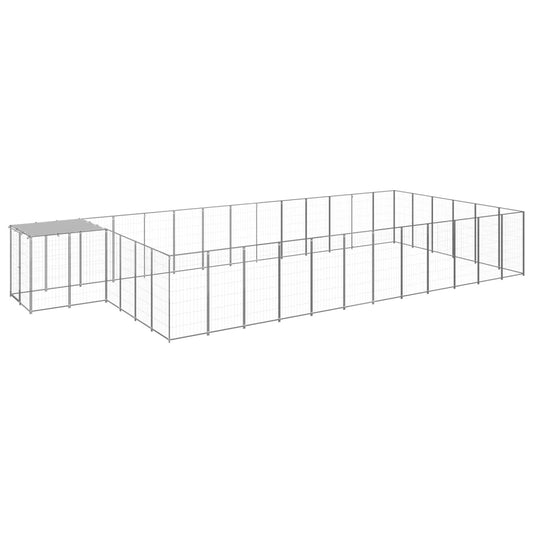 Hondenkennel Zilver 22,99 m² Staal