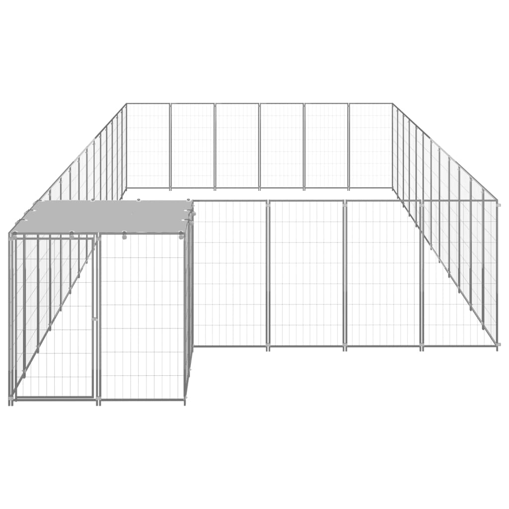 vidaXL Dog Kennel Silver 22.99 m² Steel