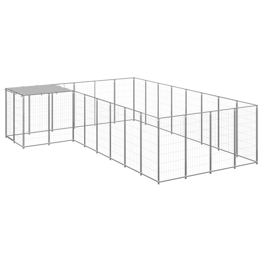 vidaXL Dog Kennel Silver 10.89 m² Steel