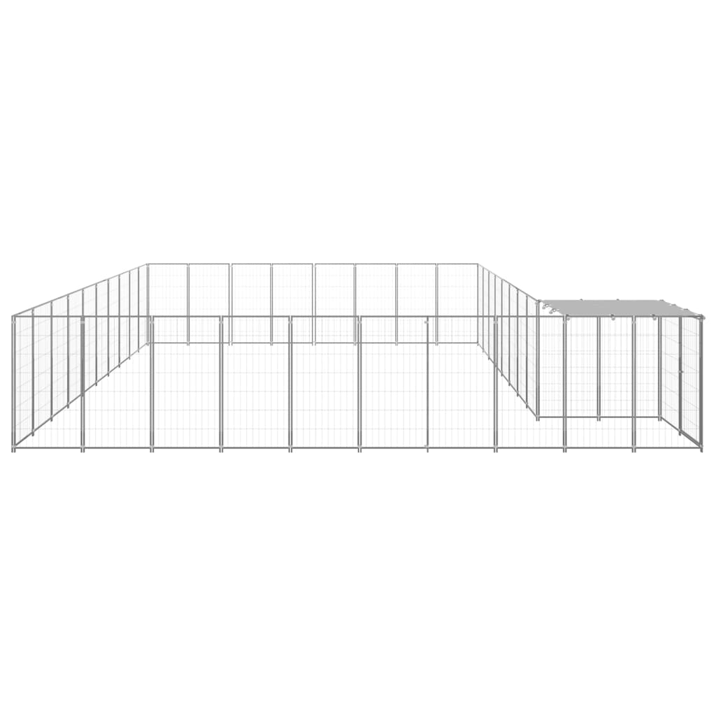 vidaXL Dog Kennel Silver 25.41 m² Steel