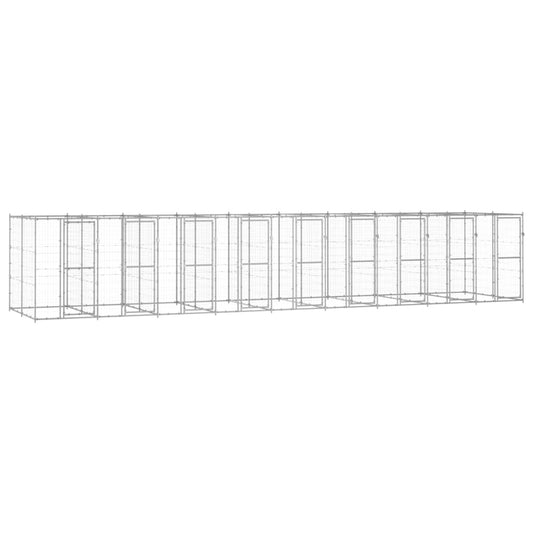 vidaXL Outdoor Dog Kennel Galvanised Steel 21.78 m²