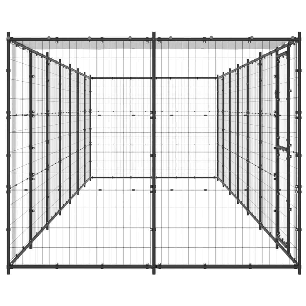 Outdoor Hondenkennel Staal met Dak 16,94 m²