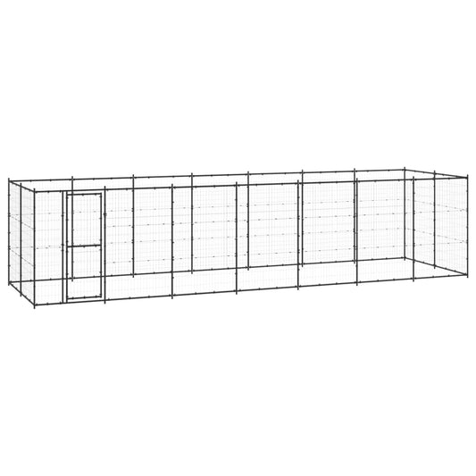 vidaXL Outdoor Dog Kennel Steel 16.94 m²