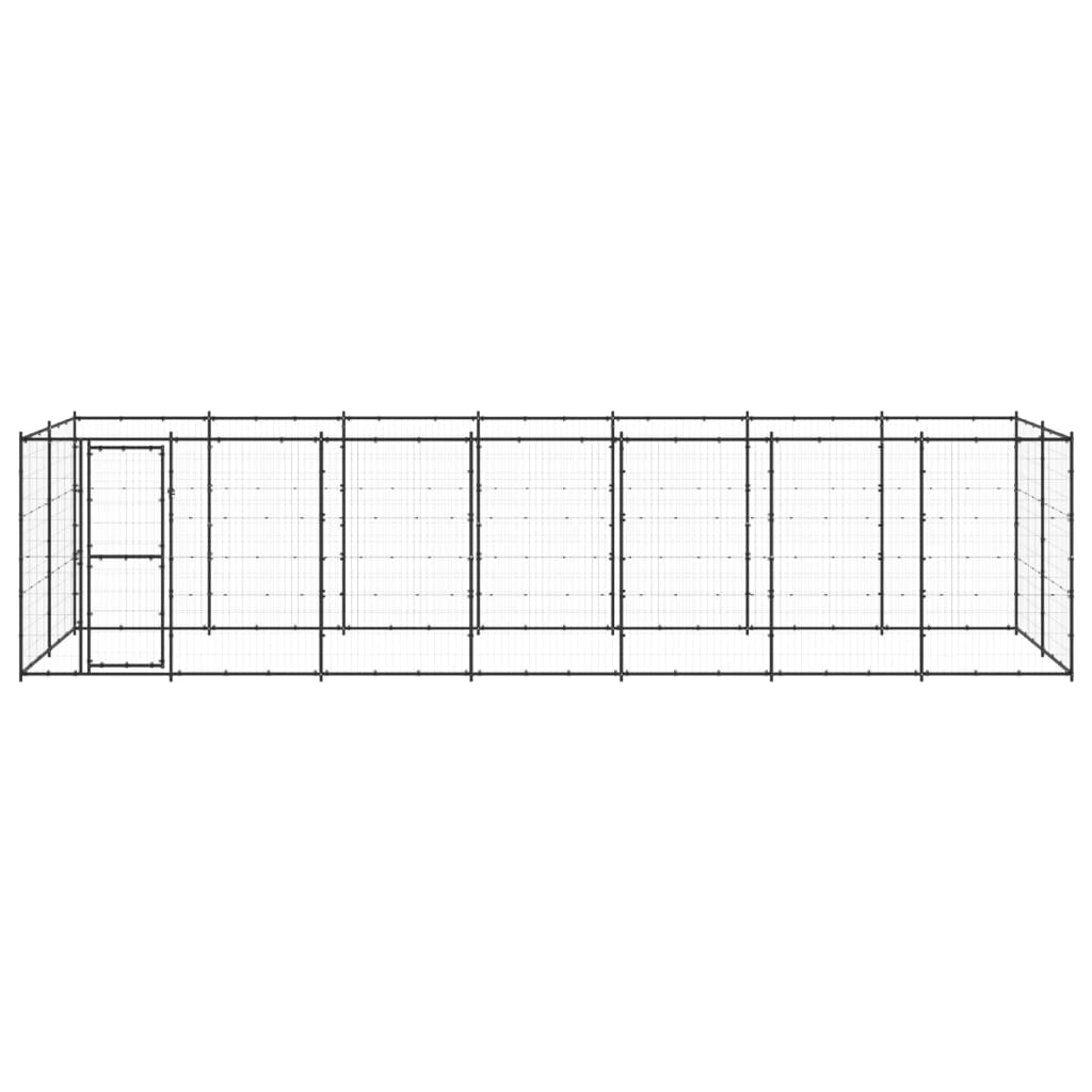 vidaXL Outdoor Dog Kennel Steel 16.94 m²