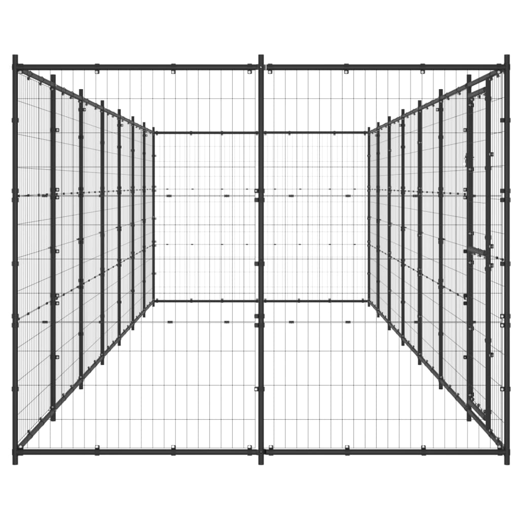 vidaXL Outdoor Dog Kennel Steel 16.94 m²