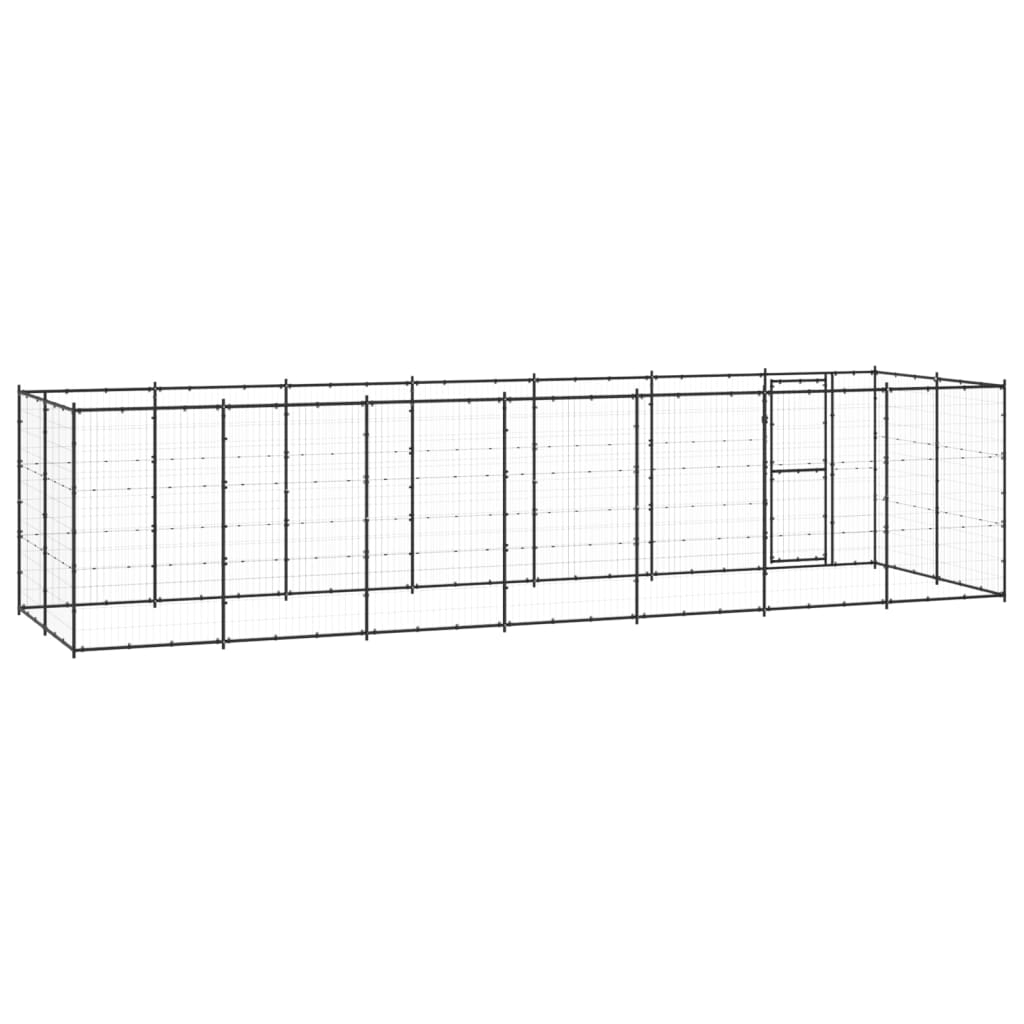 vidaXL Outdoor Dog Kennel Steel 16.94 m²