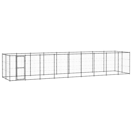 vidaXL Outdoor Dog Kennel Steel 21.78 m²