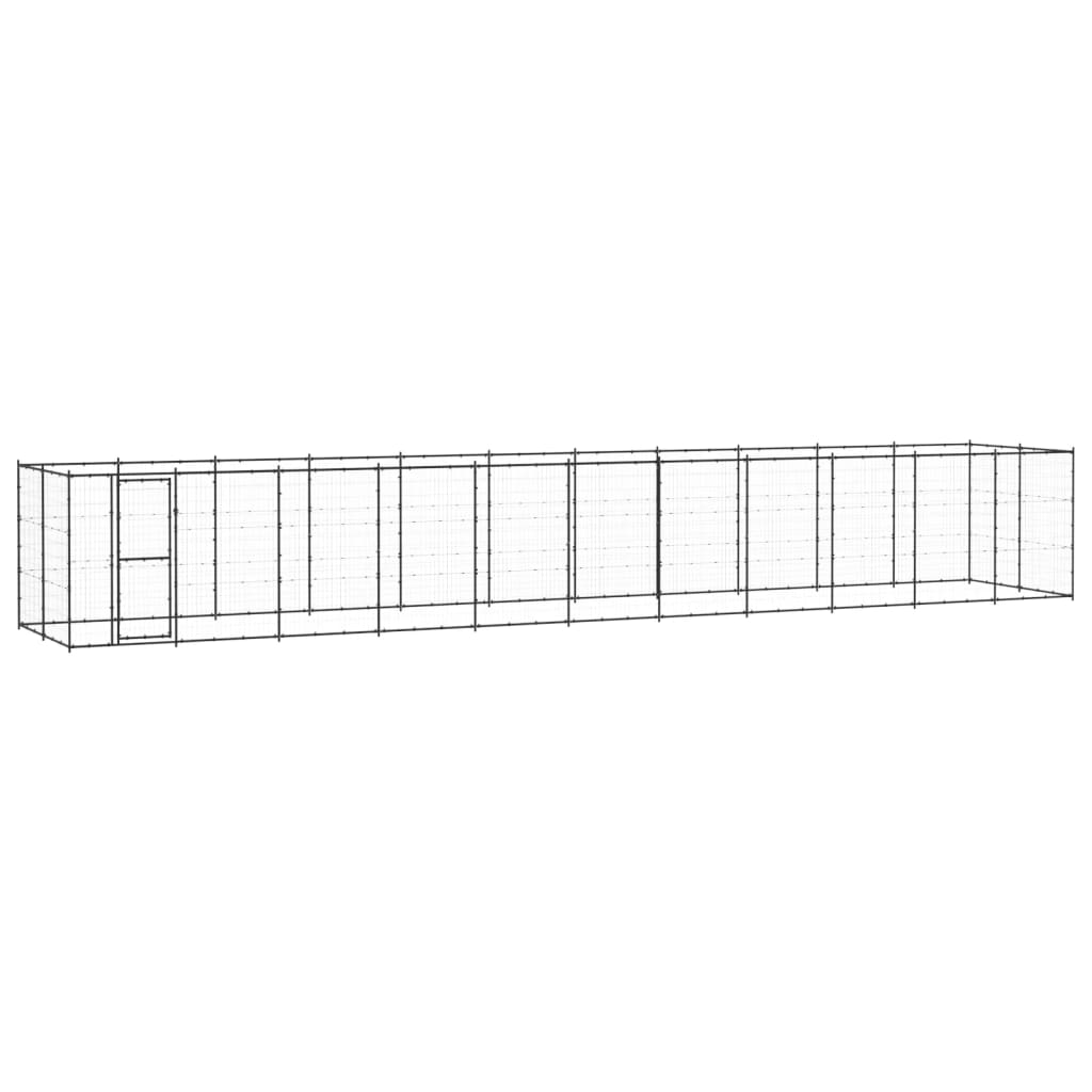 vidaXL Outdoor Dog Kennel Steel 26.62 m²