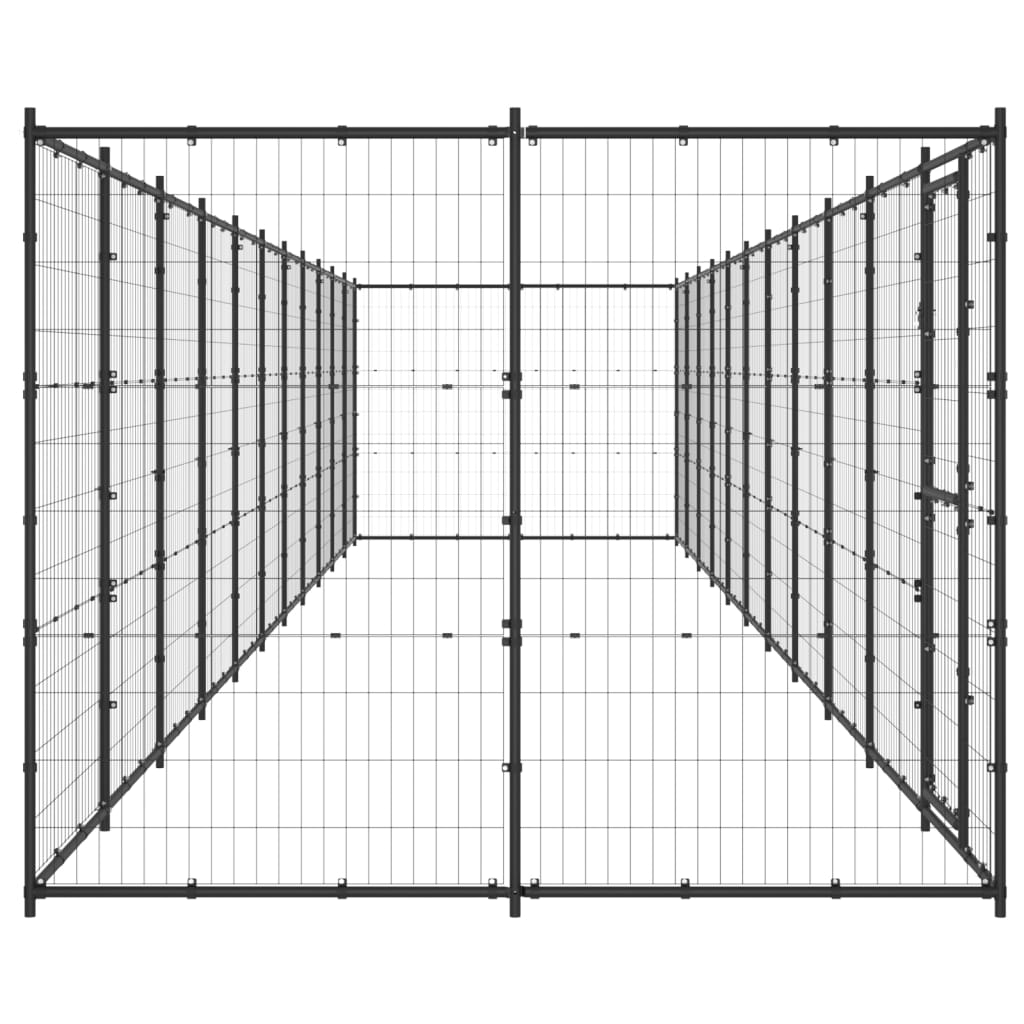 vidaXL Outdoor Dog Kennel Steel 26.62 m²