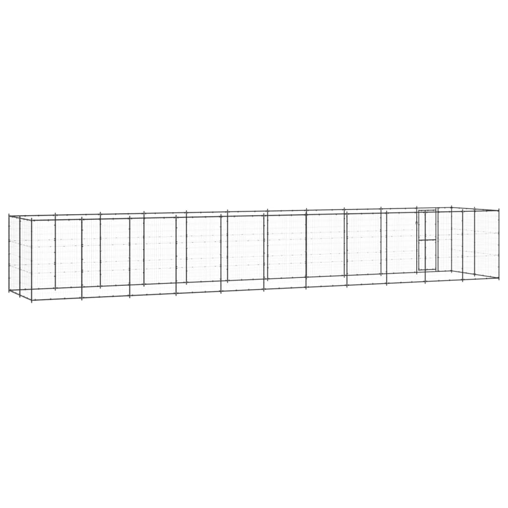 vidaXL Outdoor Dog Kennel Steel 26.62 m²