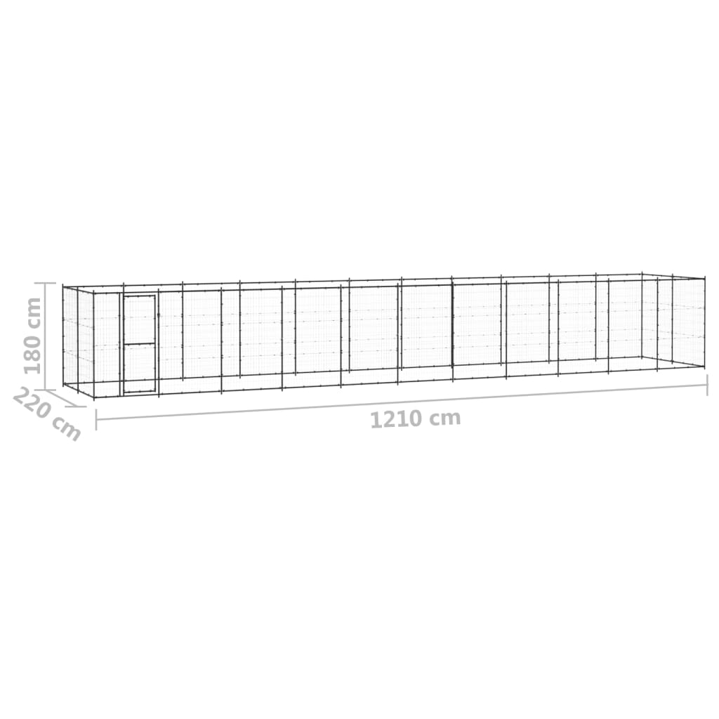 Niche extérieure pour chien Acier 26,62 m²