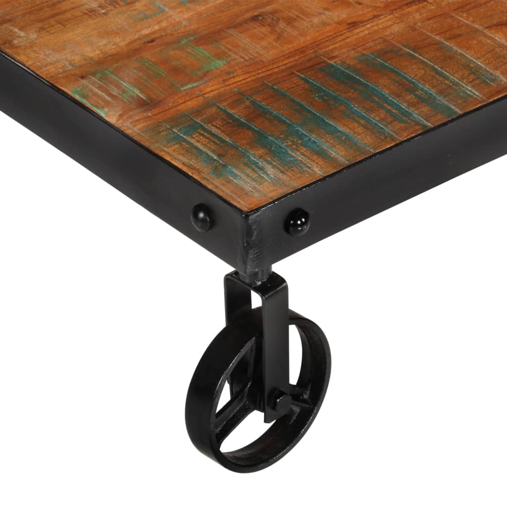 Table Basse à Roulettes 100x60x26 cm Bois Massif Récupéré