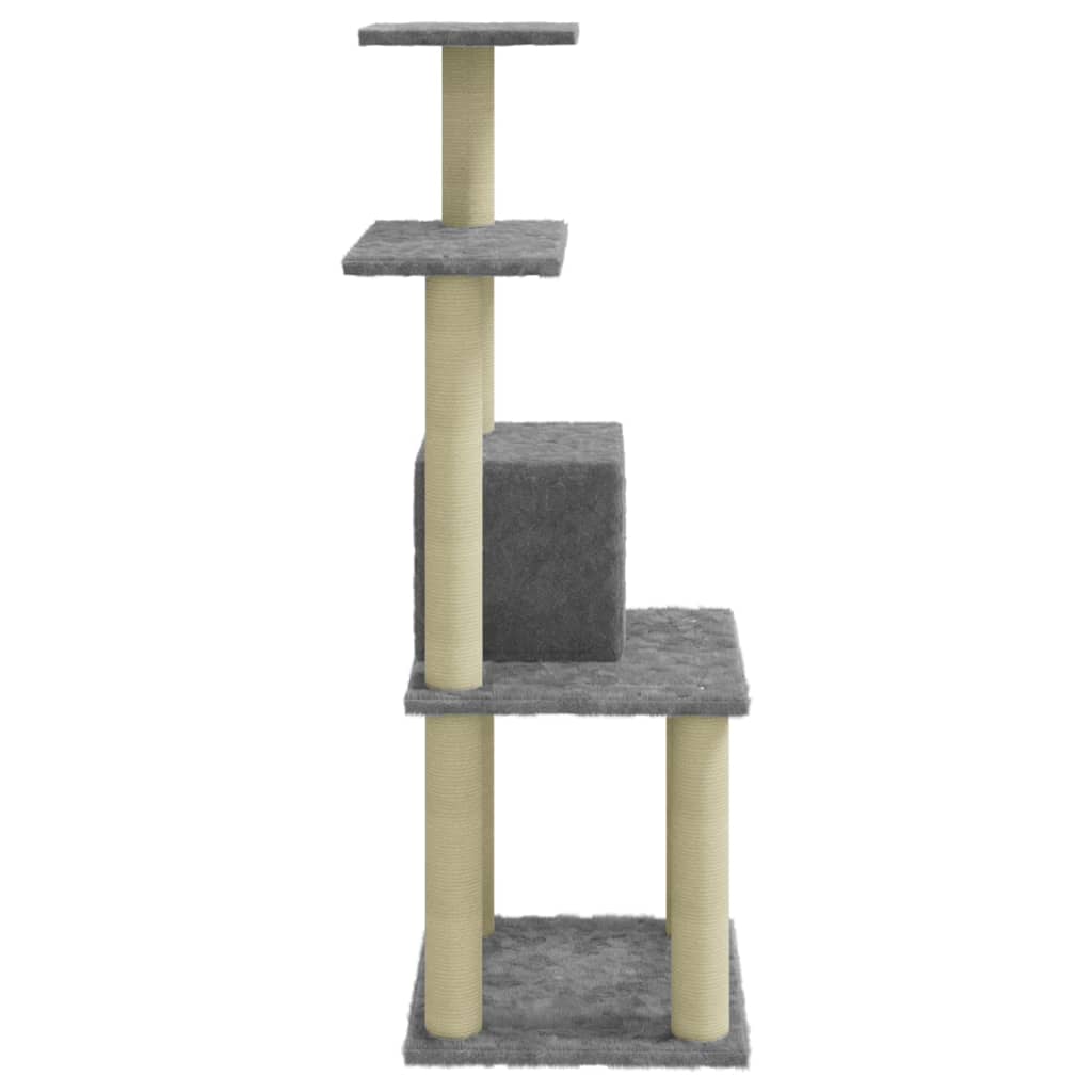 vidaXL Cat Tree with Sisal Scratching Posts Light Grey 105 cm