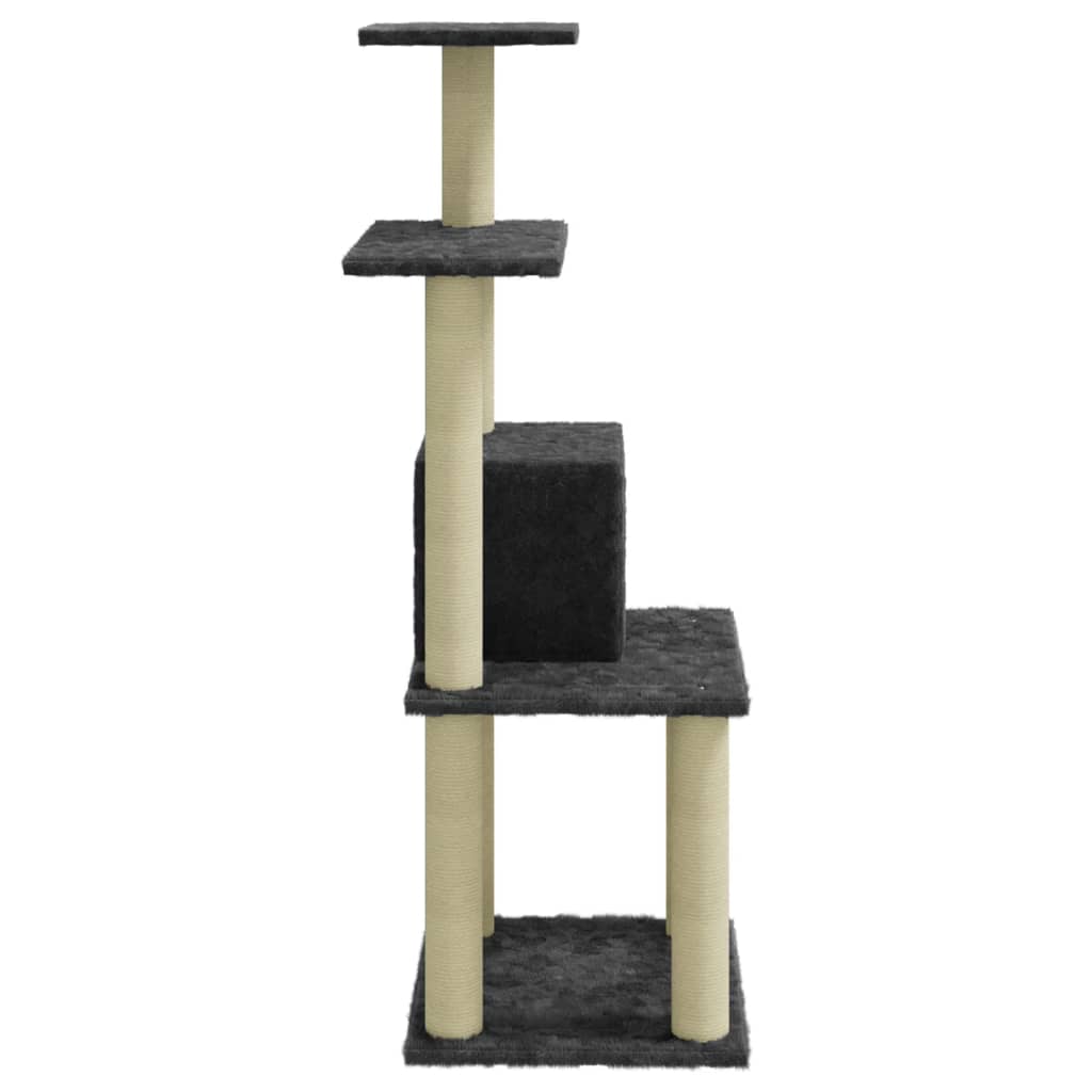 vidaXL Cat Tree with Sisal Scratching Posts Dark Grey 105 cm