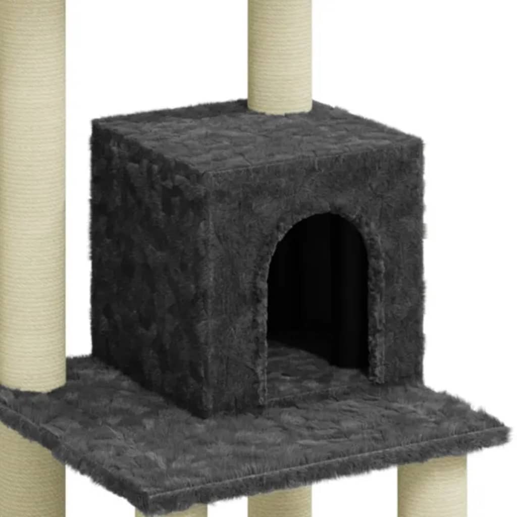 vidaXL Cat Tree with Sisal Scratching Posts Dark Grey 105 cm