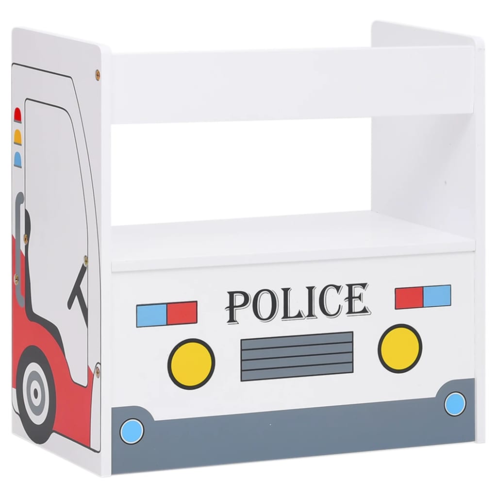 vidaXL 3 Piece Kids Table and Chair Set Police Car Design MDF