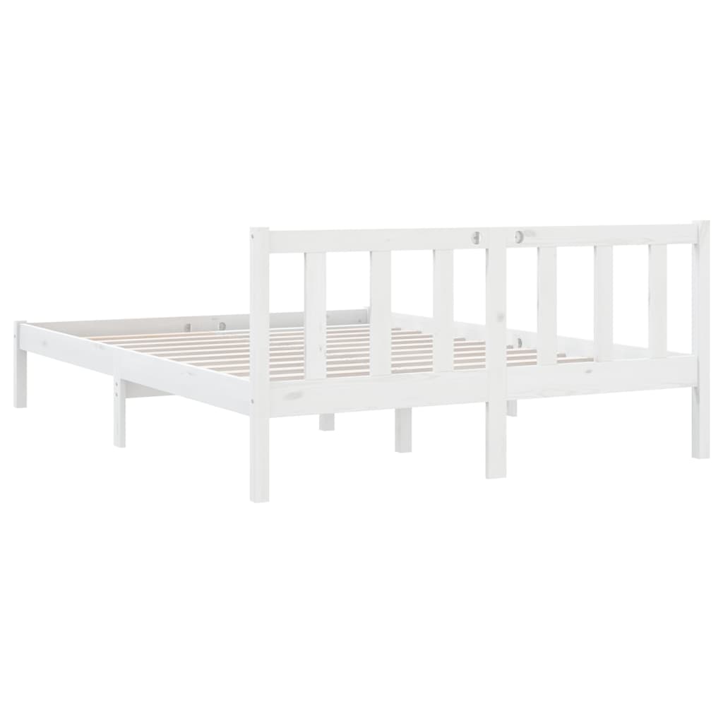 Cadre de lit en bois de pin massif blanc 120x190 cm 4FT Small Double