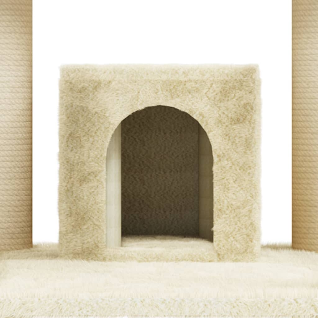 vidaXL Cat Tree with Sisal Scratching Posts Cream 171 cm