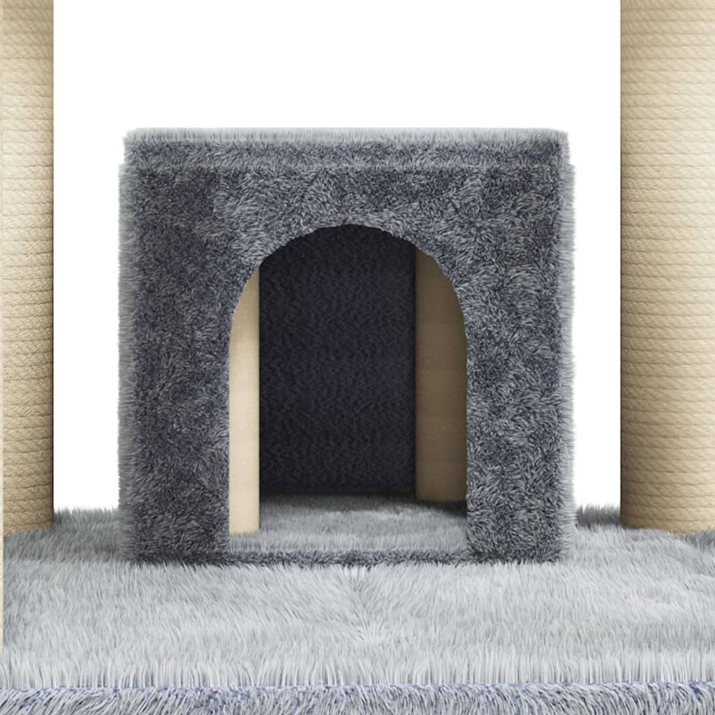 vidaXL Cat Tree with Sisal Scratching Posts Light Grey 171 cm