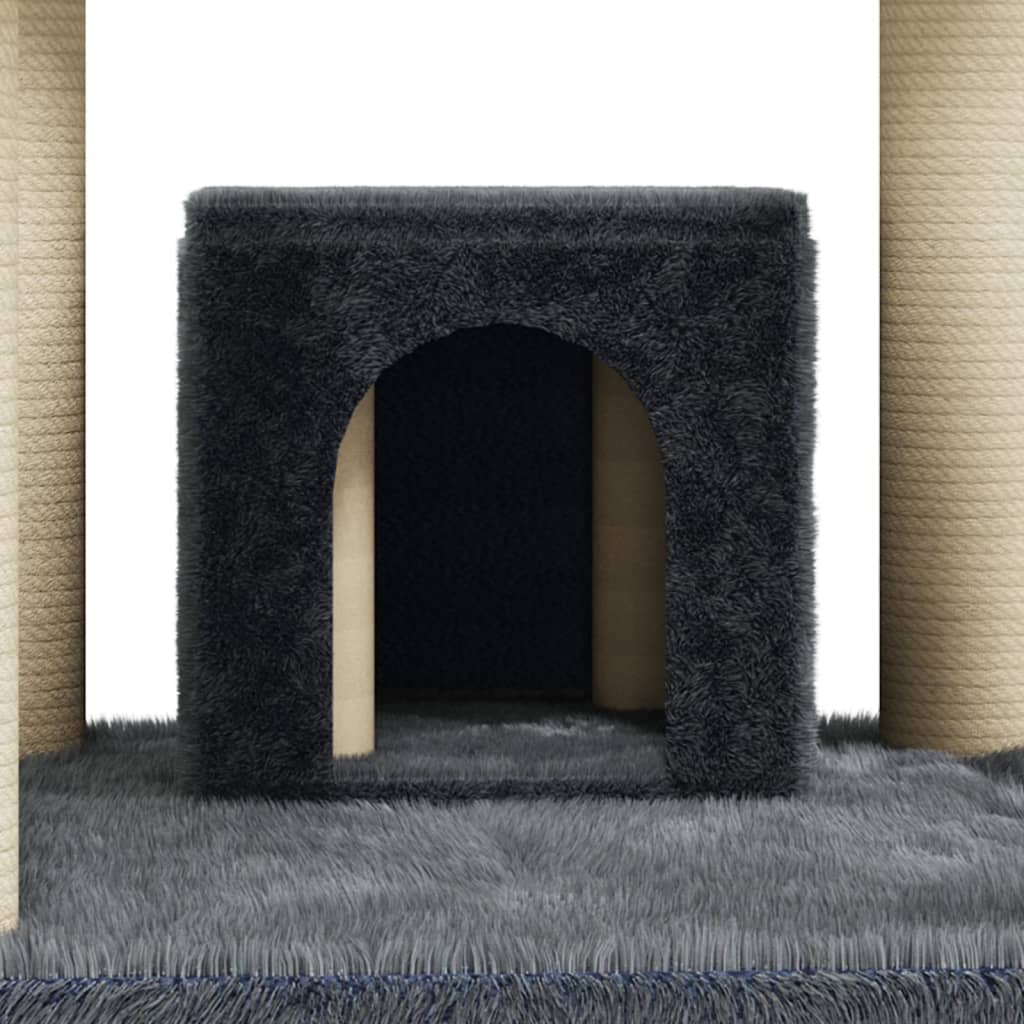 vidaXL Cat Tree with Sisal Scratching Posts Dark Grey 171 cm