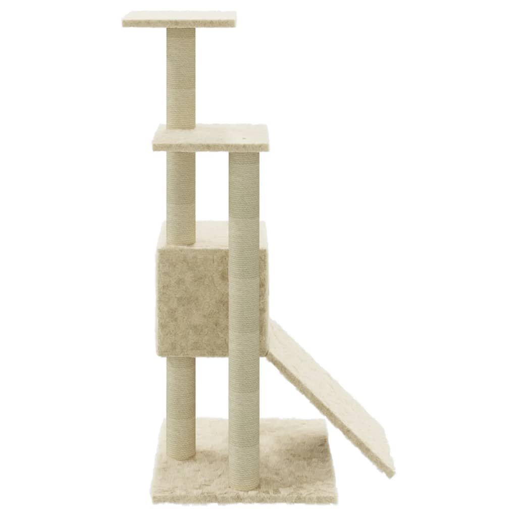 vidaXL Cat Tree with Sisal Scratching Posts Cream 92 cm