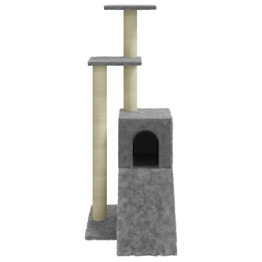 vidaXL Cat Tree with Sisal Scratching Posts Light Grey 92 cm