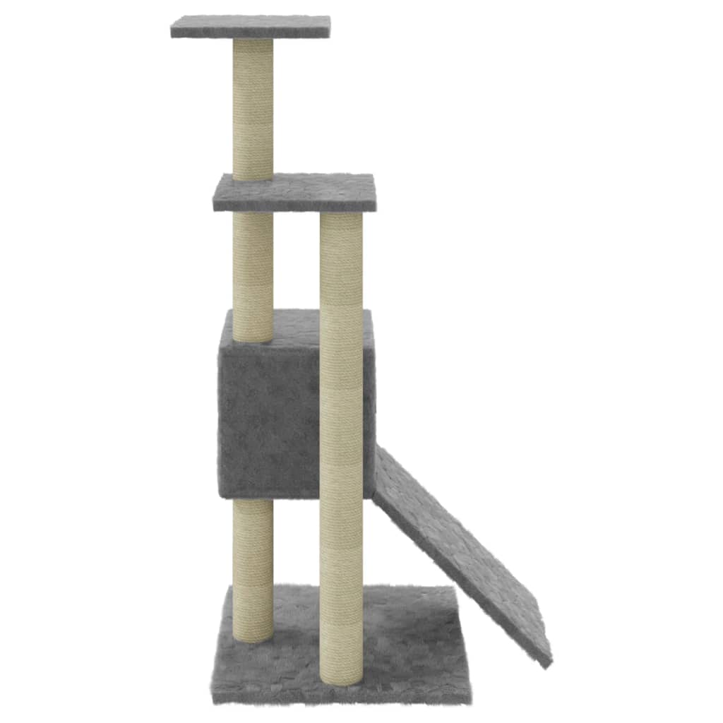 vidaXL Cat Tree with Sisal Scratching Posts Light Grey 92 cm