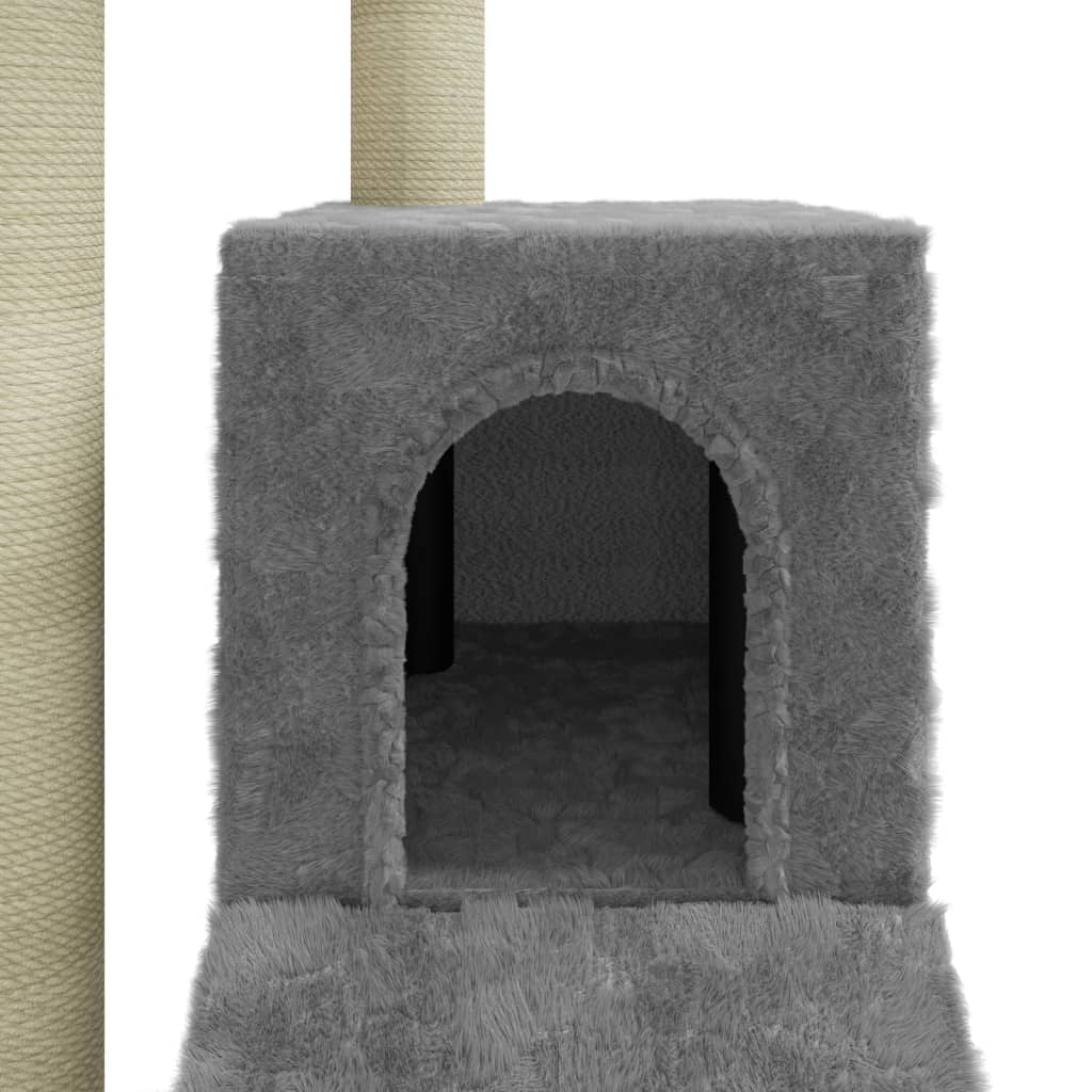 vidaXL Cat Tree with Sisal Scratching Posts Light Grey 92 cm